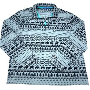 Chubbies Sweater Men XL Gray Fleece Pullover Quarter Zip Jacket Nordic Southwest